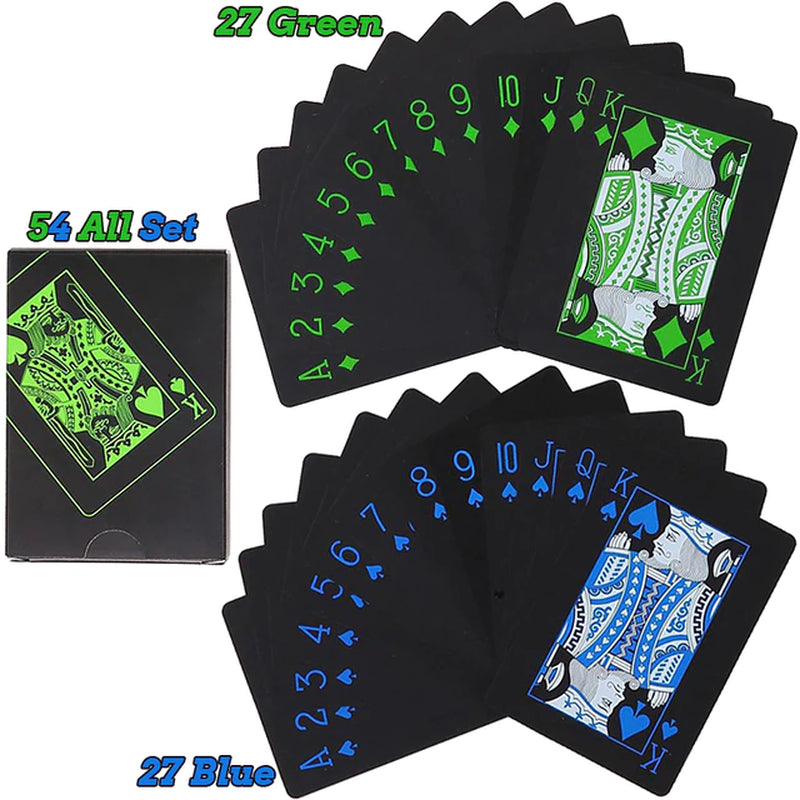 Black Gold Playing Card Poker Game Deck Blue Silver Poker Suit Plastic Magic Waterproof Deck of Card Magic Water Gift Collection